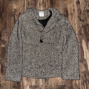 Old Navy Black and White Herringbone Jacket